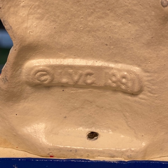 VTG 1991 Lillian Vernon Cast Iron Snowman with Christmas Tree Stocking Holder - Picture 6 of 7